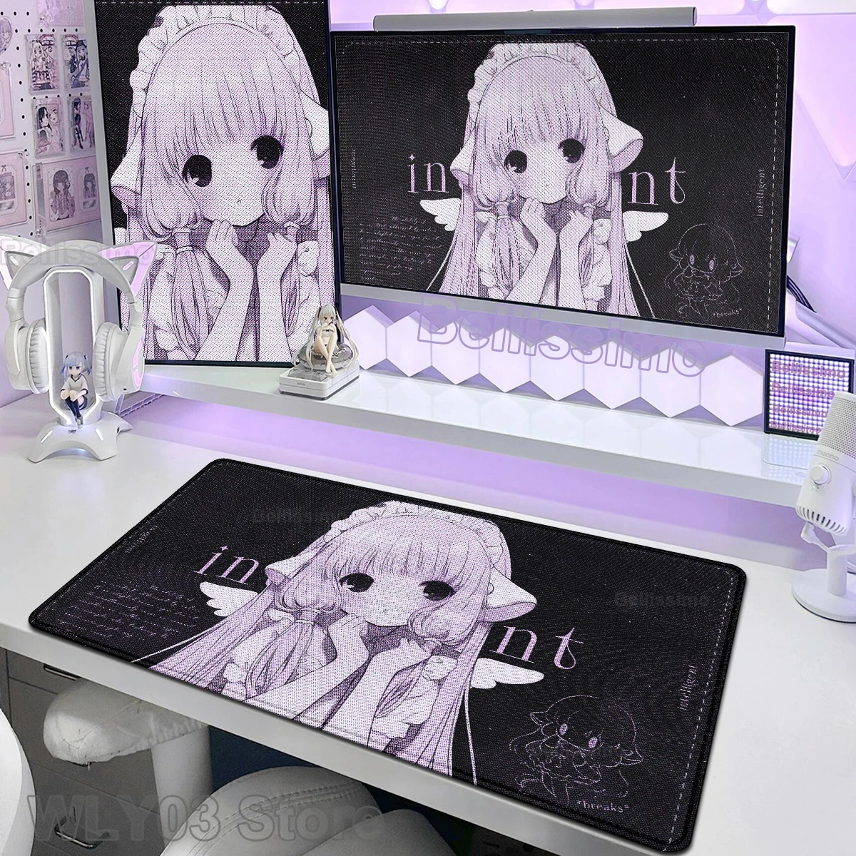 Cute Anime Pinkly Girl Desk Mat C-Chobits Chii Cartoon Laptop Mousepad Office Mouse Pad Gamer Pc Cabinet Mouse Mat Computer Pads