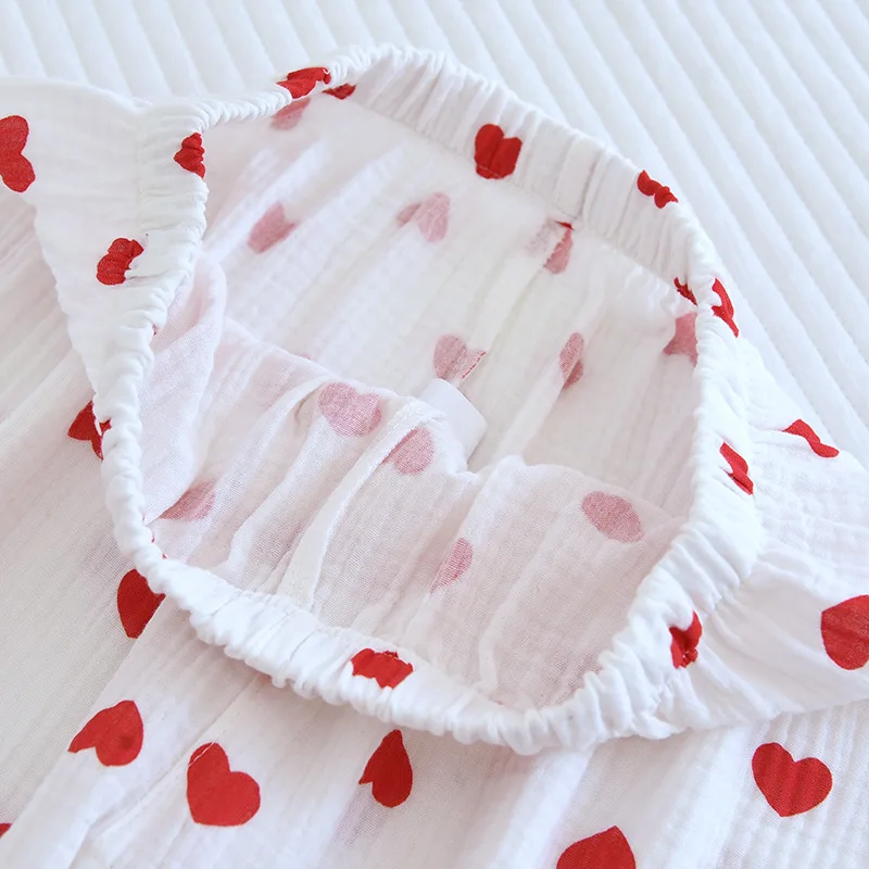 بيجامة حلوة للسيدات صيفية جديدة من القطن الخالص بأكمام قصيرة مجموعة ملابس منزلية صيفية لطيفة