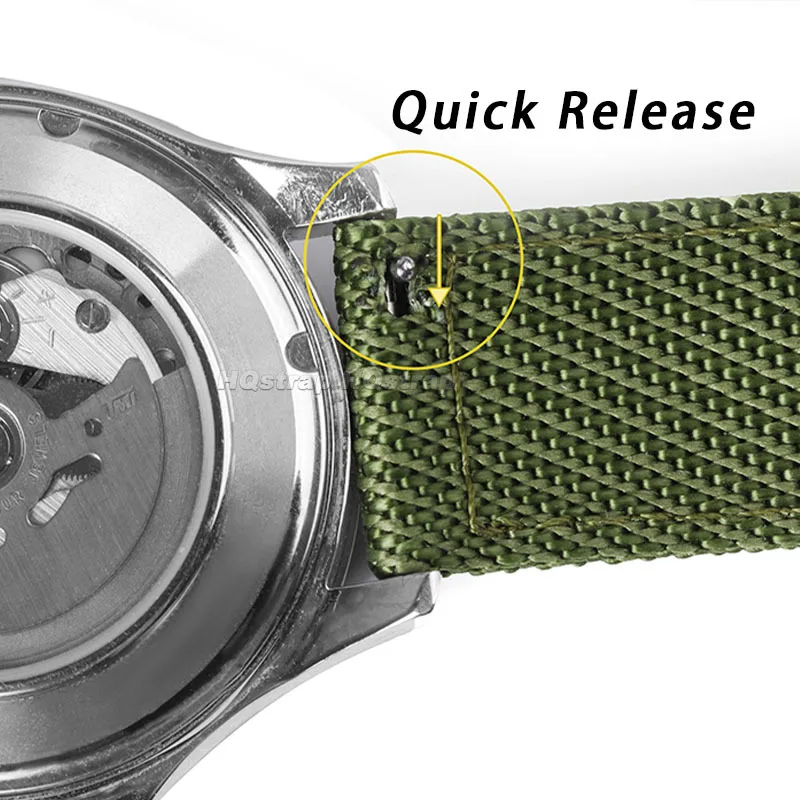 النايلون حلقة من جلد 18 مللي متر 20 مللي متر 22 مللي متر جودة عالية حزام عالمي ل رولكس لسامسونج غالاكسي سوار الإفراج السريع معصمه #4