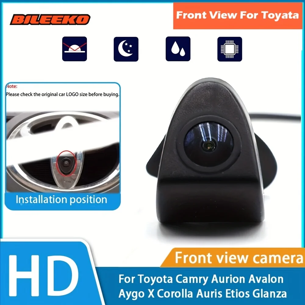 Logotipo da câmera de visão frontal do carro incorporado para Toyota Camry Aurion Avalon Aygo X Corolla Auris Etios