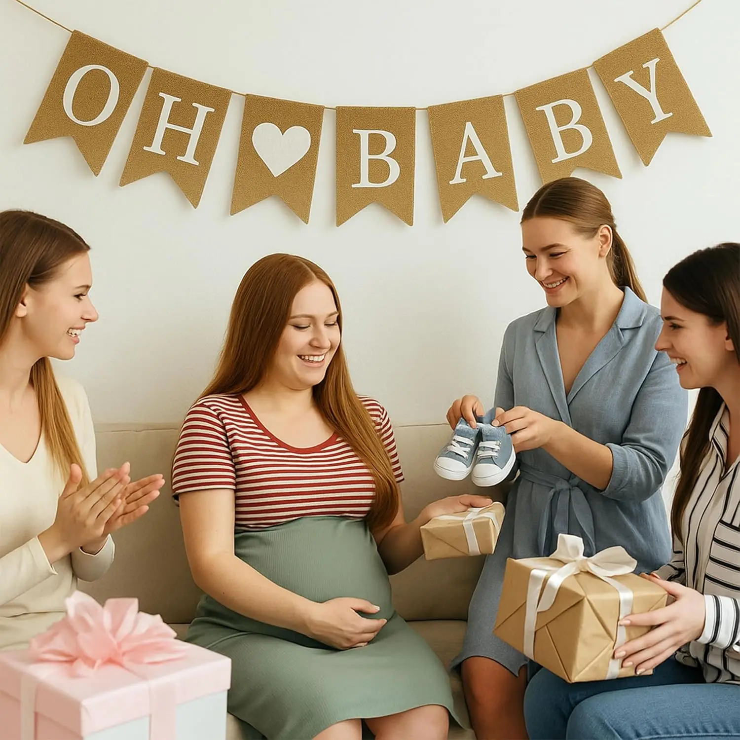 Oh Baby-Sackleinen-Banner für Babyparty-Dekorationen und Geschlecht offenbaren Party – Detail 7