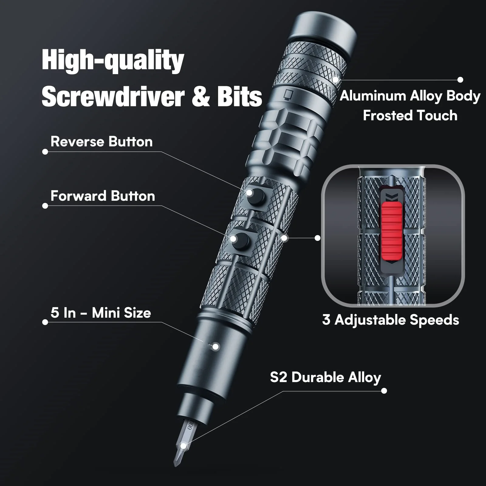 CreationSpace Electric Screwdriver 3 Gears Torque Rechargeable Portable Tool Kit for Electronics Laptops Clocks Glasses  Repair