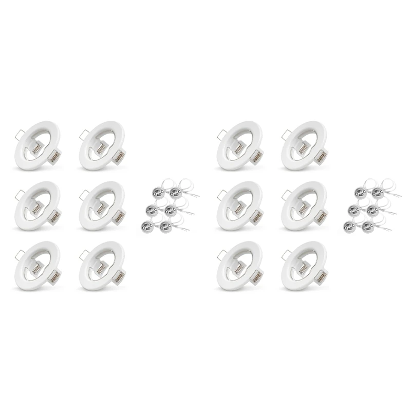 

ELEG-12Pcs Down Light Frame Recessed LED Ceiling Fixtures Downlight GU10 MR16 Ceiling Spot Lights Fitting Fixture White