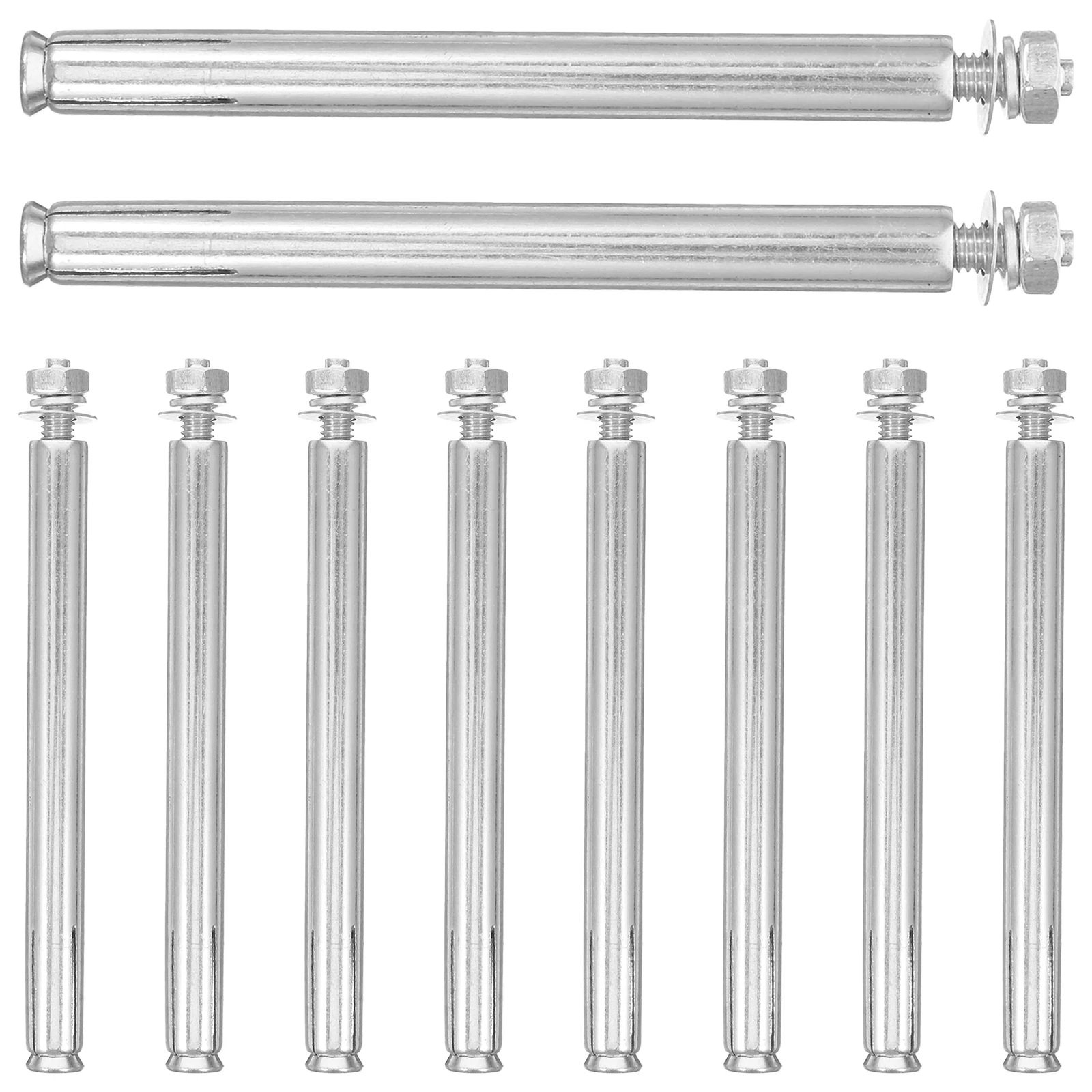 

10pcs Heavy Duty Galvanized Steel Expansion Bolts M6 Replacement For Concrete Secure Fastening Construction Diy Projects