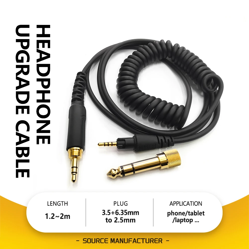

Elastic Headphone Upgrade Cable High-extensional Spring Cable 3.5MM + 6.35MM jack to 2.5MM Plug for Pioneer HDJ-CUE1 X7 S7 X5 X7