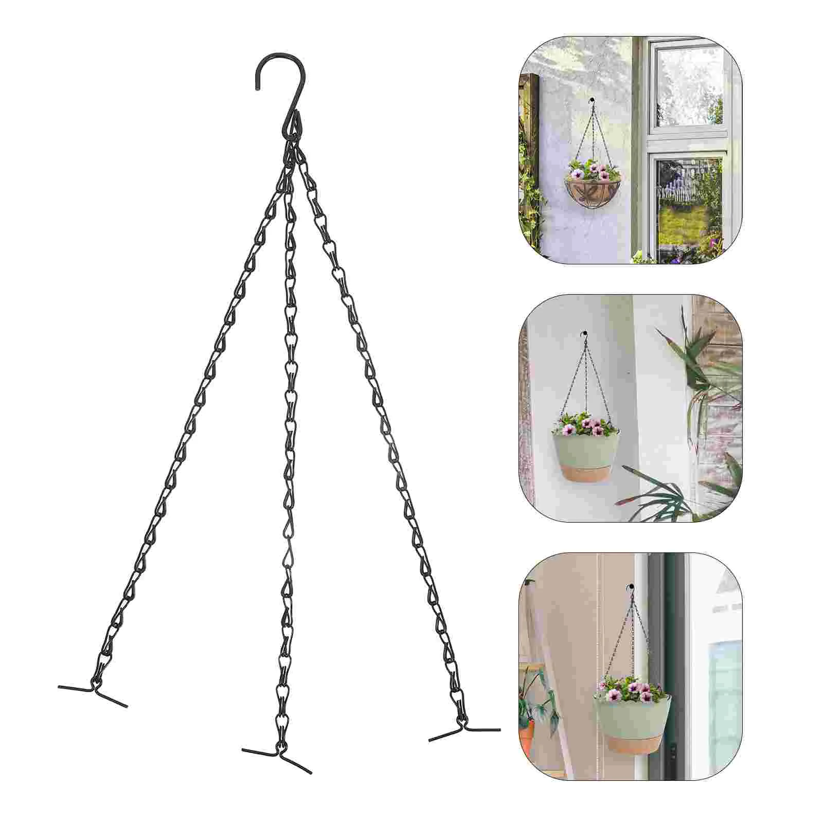 4 Pcs Flower Pot Hanging Chain Plant Outdoor Chains for Baskets Iron Metal Hanger