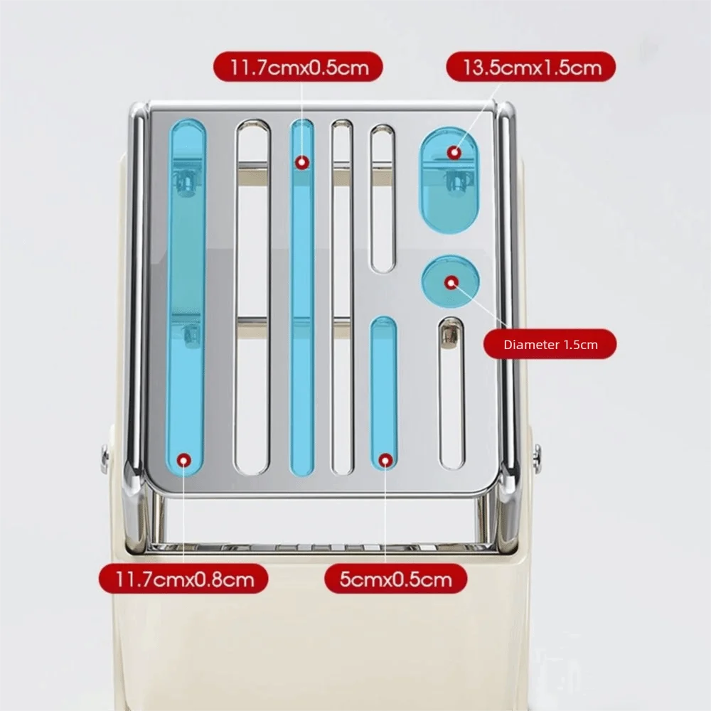 

Стабильный держатель для резака из нержавеющей стали. Противоскользящее вращающееся ведро для палочек для еды с поддоном для воды. Экономия места. Держатель для столешницы.