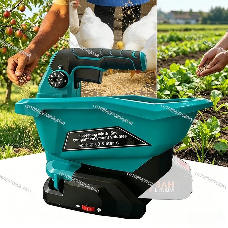 Electric Fertilizer Spreader Sowing Machine Handheld Agricultural Seeder for Grass Seed Vegetable Grain Small Garden Spreader