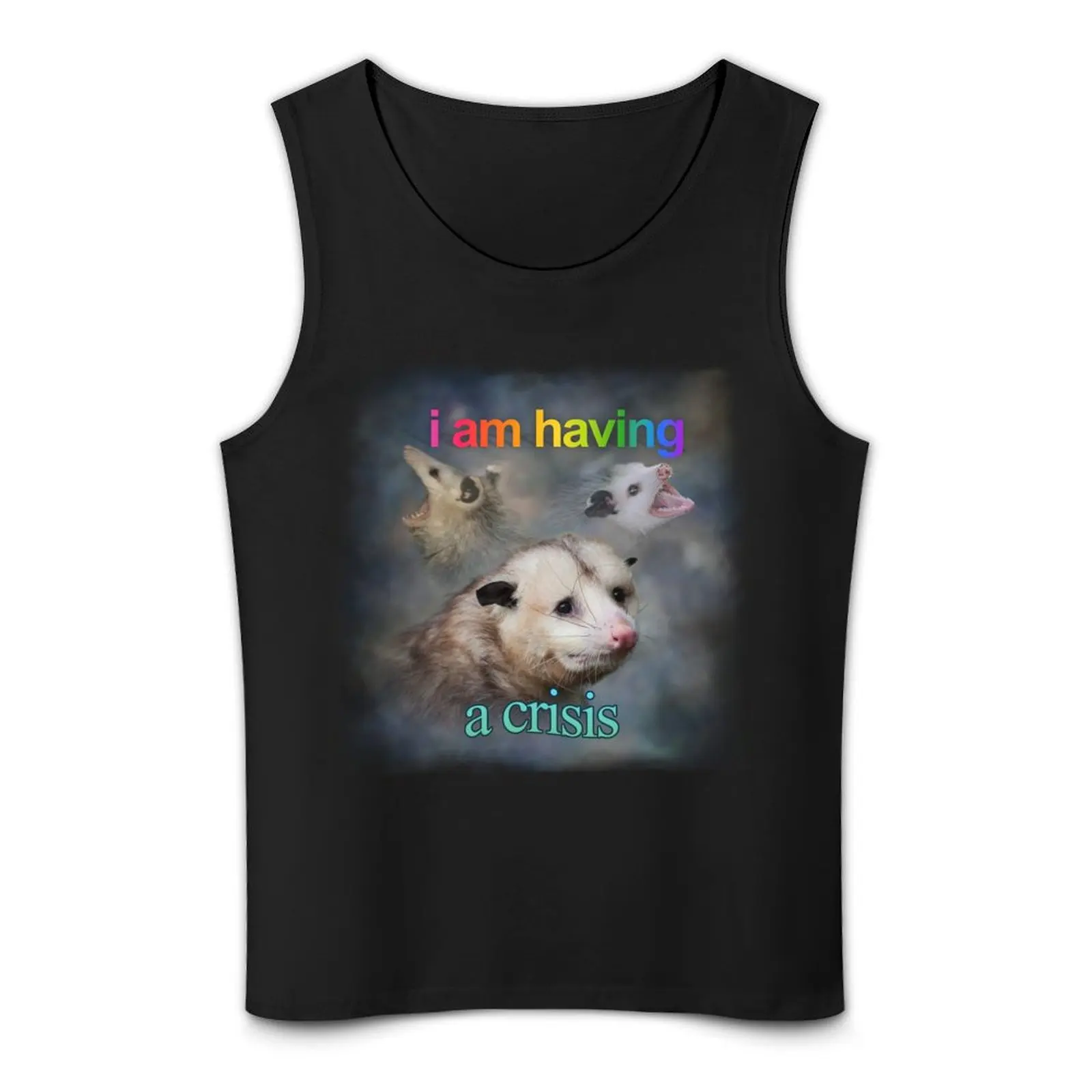 I am having a crisis possum word art Tank Top sports vest anime clothes sleeveless jackets