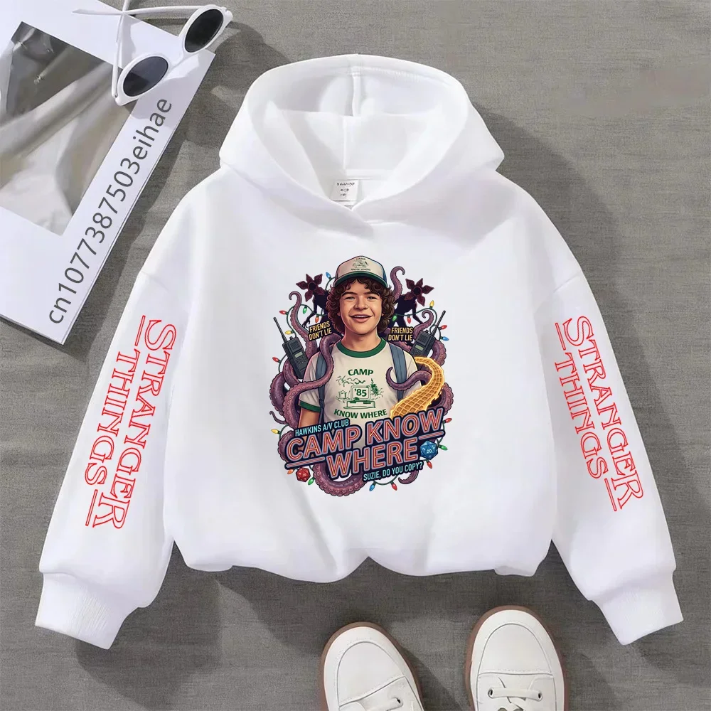 

Толстовка с капюшоном в стиле Stranger Things от американского бренда уличной моды — свободный и повседневный детский топ.