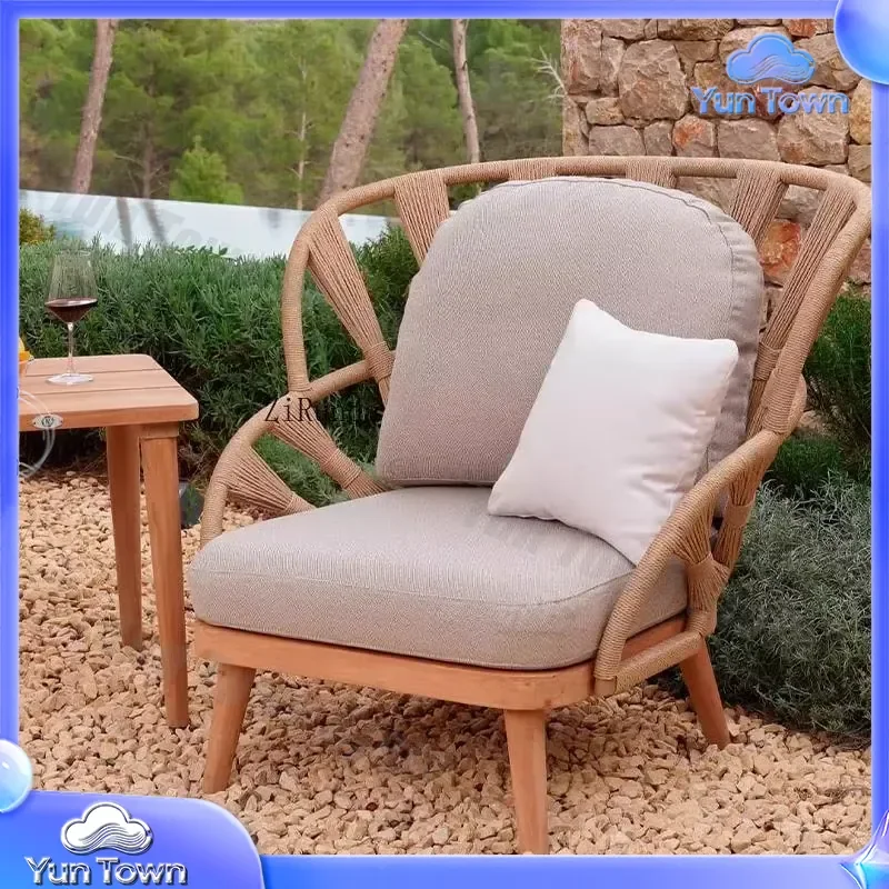 Outdoor Sofa for Villa Garden Patio Courtyard Rattan Combination Furniture Set Modern Wicker Living Room Outdoor Seating