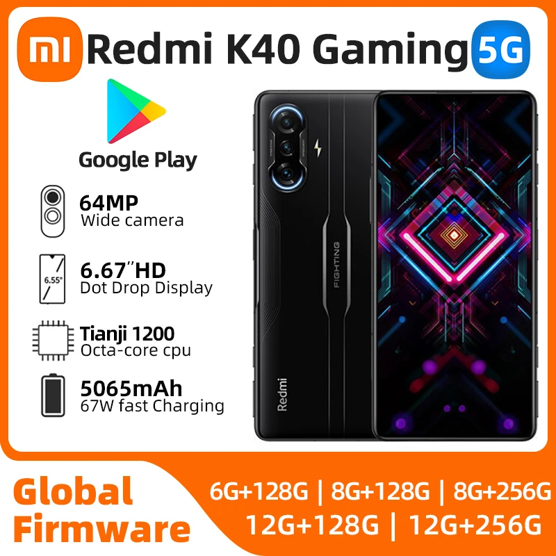 샤오미 레드미 k40 게임 인핸스드 에디션, 안드로이드 5G, 잠금 해제 6.67 인치, 256GB ROM, 모든 색상, 좋은 상태, 정품 중고 휴대폰