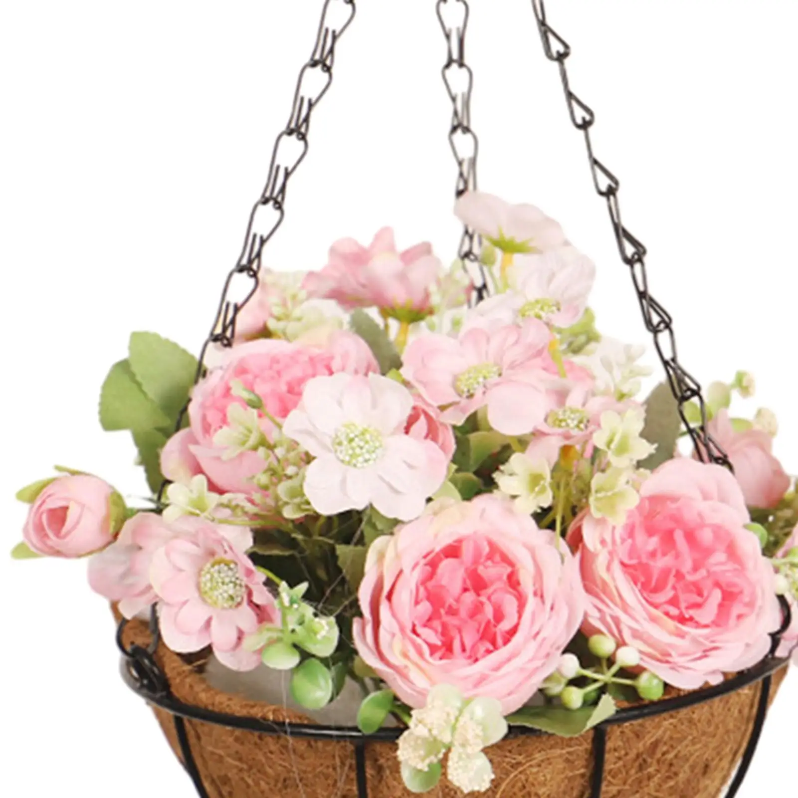 Artificial Flowers Basket Decor Flower Arrangement Chain Flower Pot for Lawn