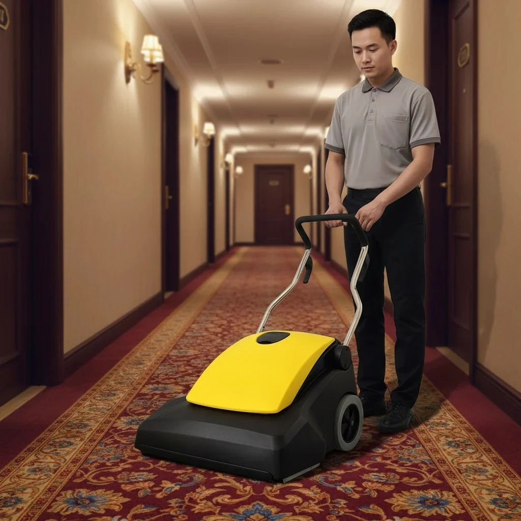 Upright Commercial Carpet Vacuum Cleaner 660mm Working Width Adjustable Handle Height Carpet Cleaning Machine for Carpet Care