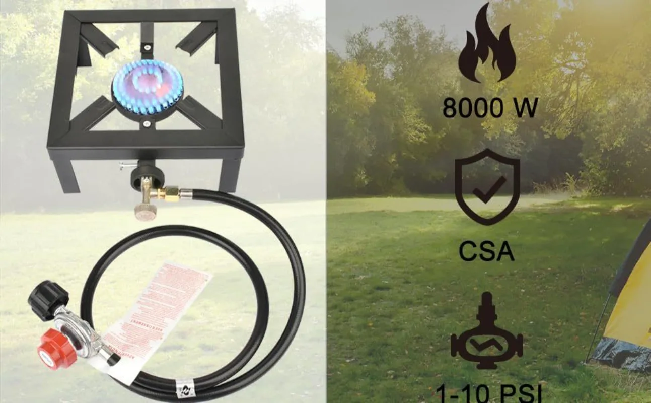 8000 Вт мощный 10PSIG редукционный клапан печь чугунная печь с кронштейном газовая плита с пропаном уличная садовая газовая печь