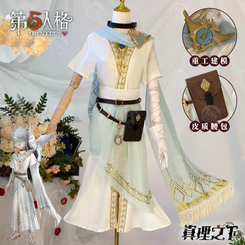 Eli Clark Genshin Impact Under The Truth - The Pure White Prophet  Men Costume Halloween Christmas Party Props for Comic Show