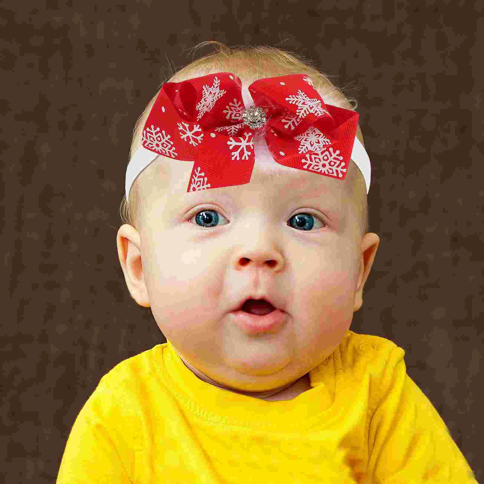 2 Pcs Kids Christmas Headband Cute Bow Baby Hair Ornament Newborn Bands Headbands Infant Headdress Xmas