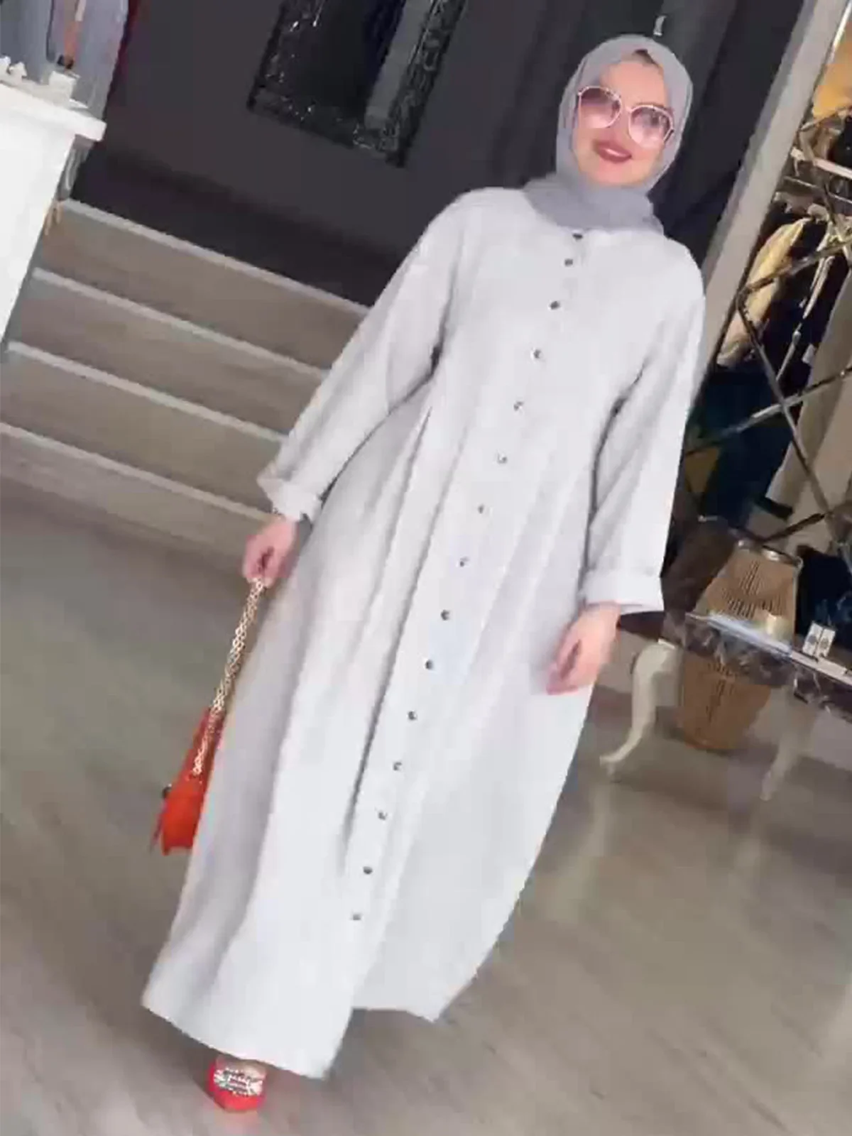 Muslim Abaya Women Dress Single Breasted Vestidos Dubai Saudi Morocco Long Robe Jalabiya Eid Ramadan Modest Dresses Abayas 2024