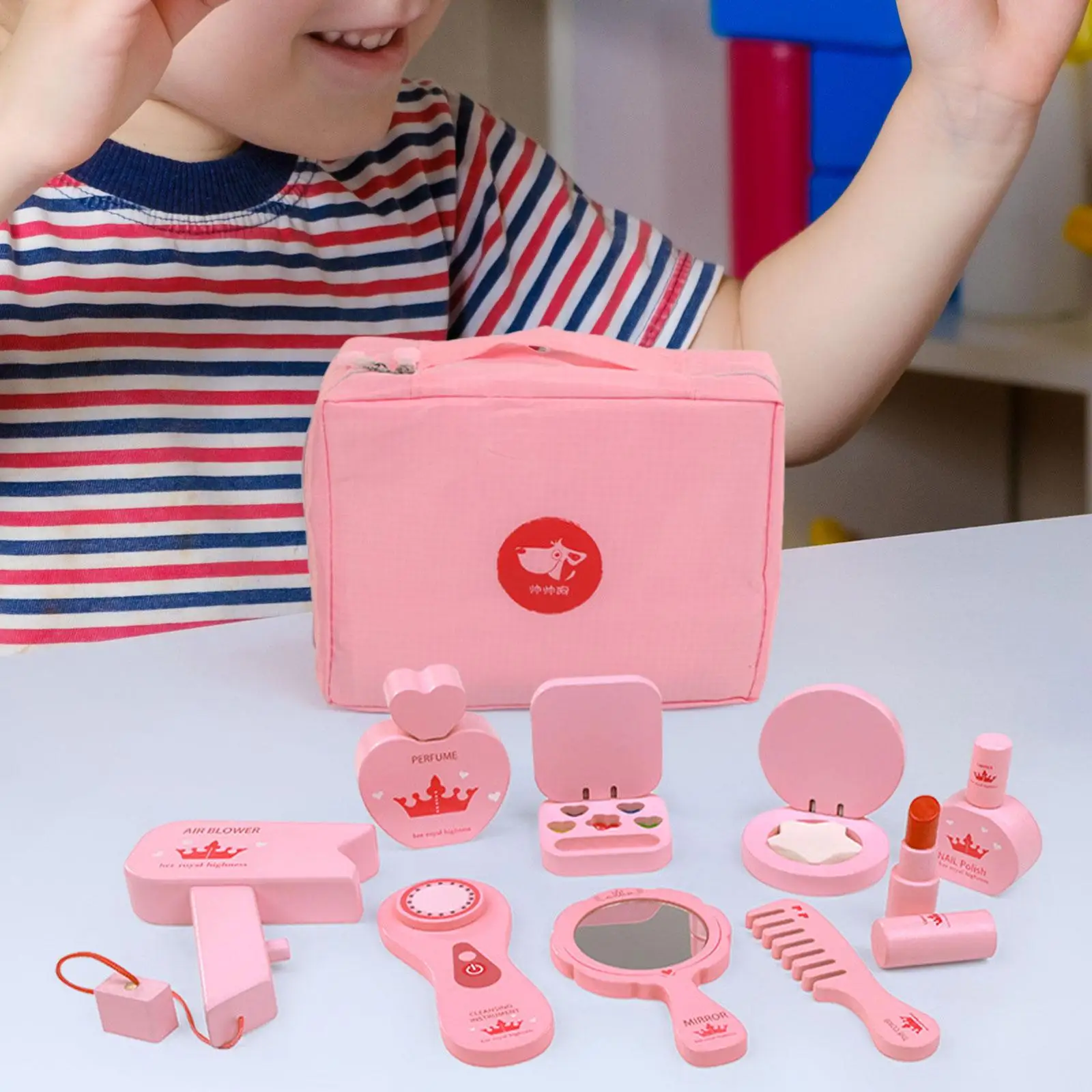 

Kids Play Makeup Set Creative Pretend Makeup Kits Beauty Toy with Handbag Dressing Table Toy for Little Girls Children Gifts