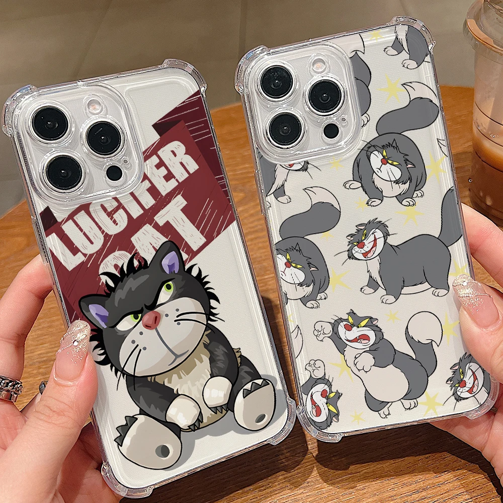 Funny Lucifer Cat Phone Case for Samsung Galaxy A73 A56 A55 A54 A52 A50 A26 A17 A16 A15 A07 A06 A05 4G 5G Anti Drop Cover