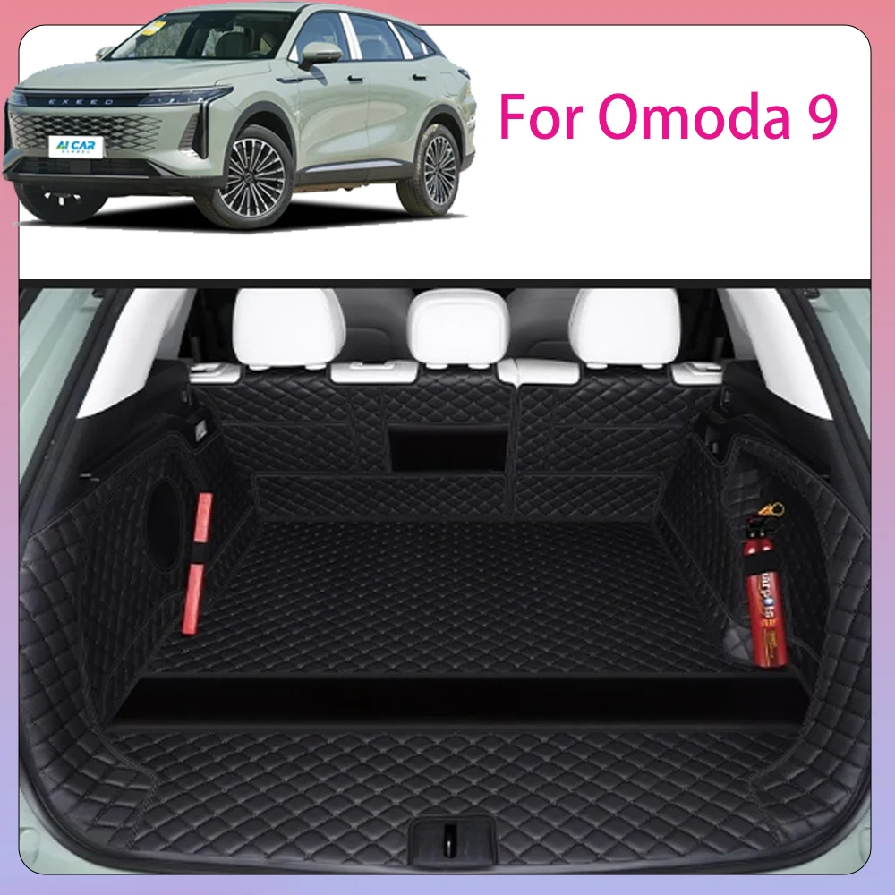 

For Omoda 9 Hybrid HSH 2024~2026 2025 leather Car Boot Covers Scratch Prevention Trunk Mat Tray Protector Interior Accessories