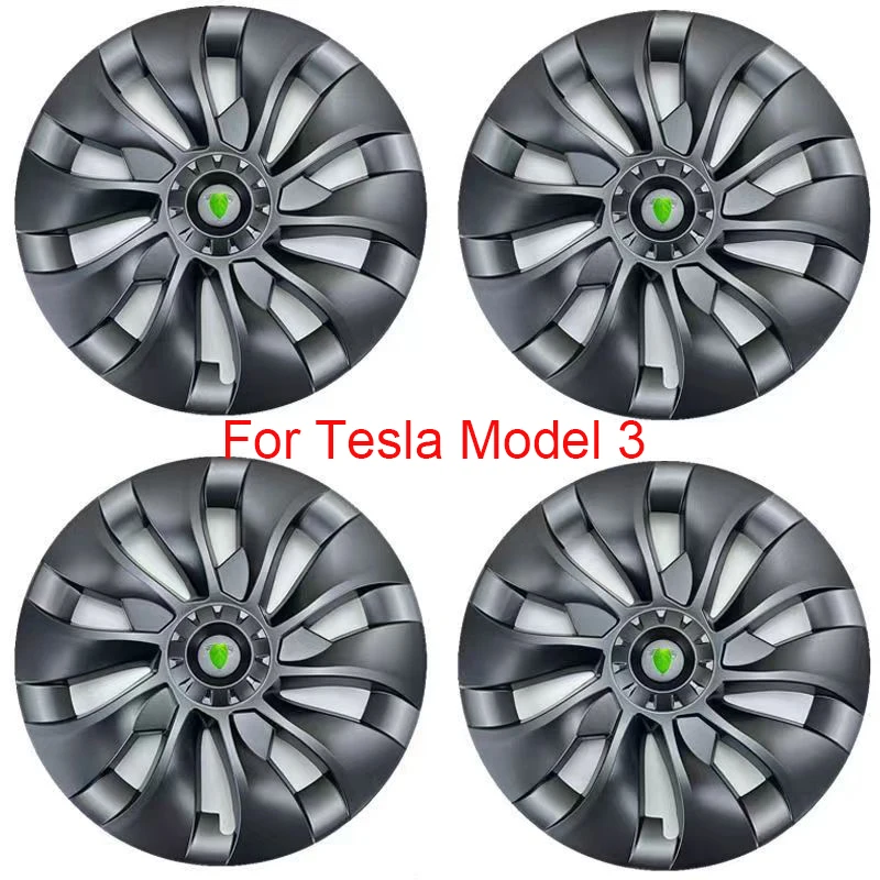 4PCS Hub Cap Car Replacement Wheel Cap Automobile Hubcap Full Rim Cover Accessories for Tesla Model 3 18 Inch 2018-2022 2023