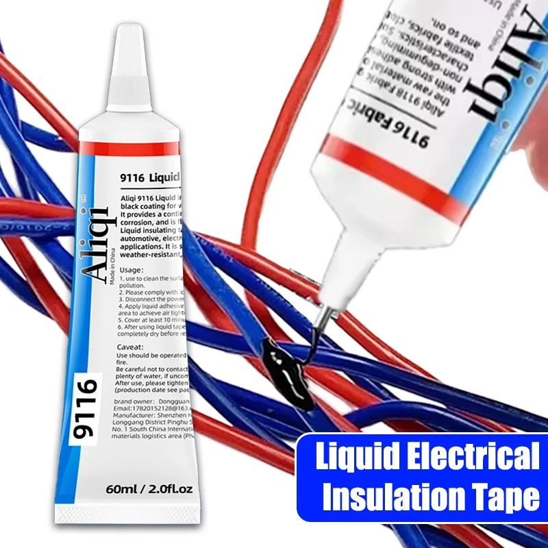 60ML Waterproof Liquid Electrical Tape Rubber Insulation Paste Fix Line Glue for Wires Cables Fast Dry Insulating Glue