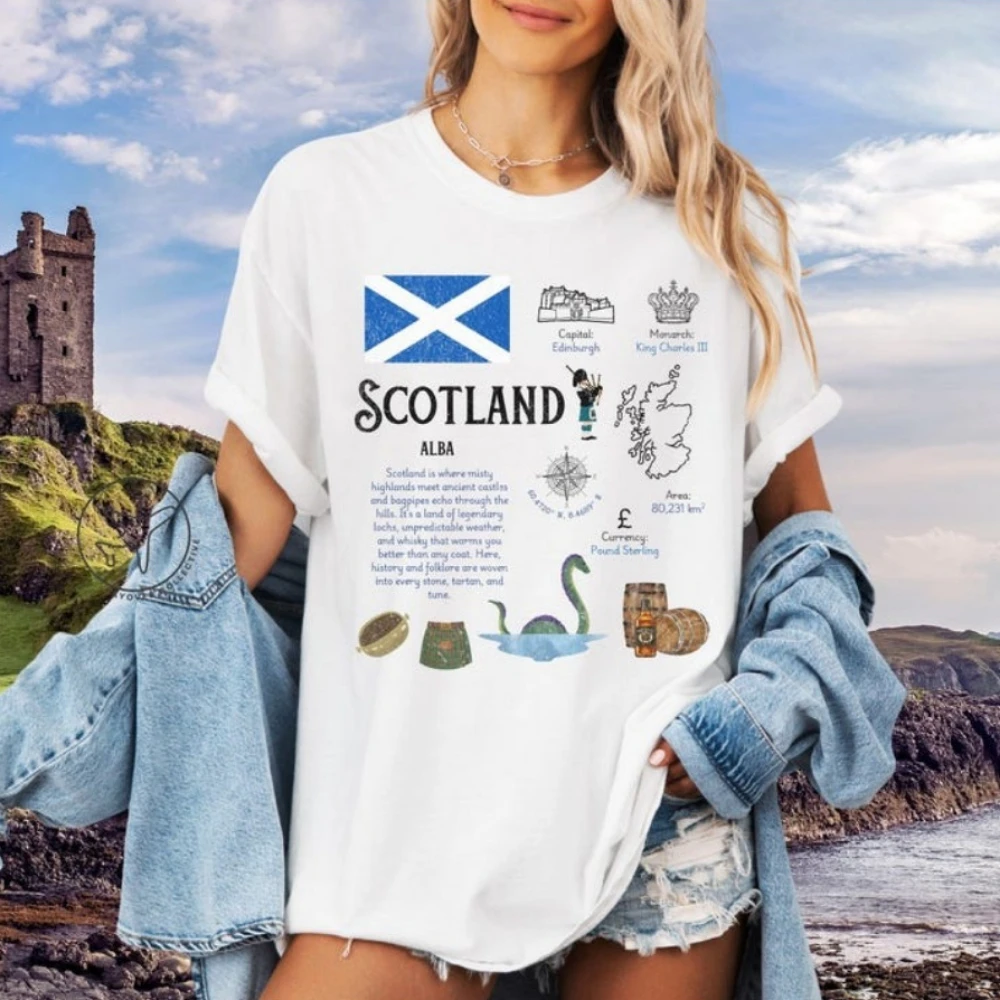 Summer Clothing Women Uk - T-shirt scozzese britannica Camicia Edinburgh Highlands