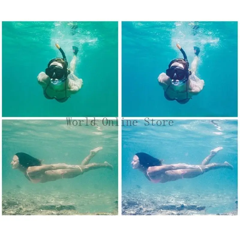 حالة مقاومة للماء مع مرشح الغوص لـ 10 9 يدعم Black تحت الماء Snorkeling Deep Diving Filters 87HC