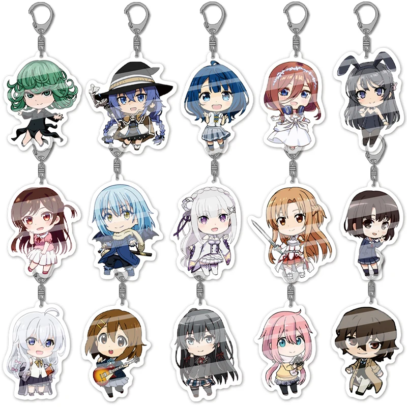 LLavero de acrílico Kawaii con personajes de Manga de Anime japonés, correa para llavero, accesorios colgantes, llavero para regalos de cosplay