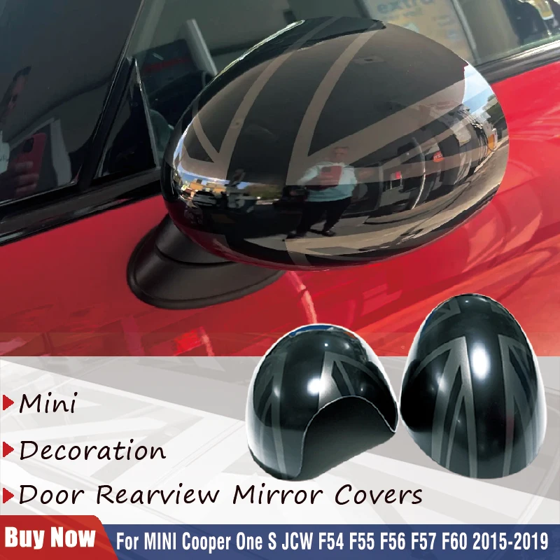 

For The Black Flag Mini Cooper One S JCW F54 F55 F56 F57 F60 Before July 2019 Car Rear View Mirror Covers Stickers