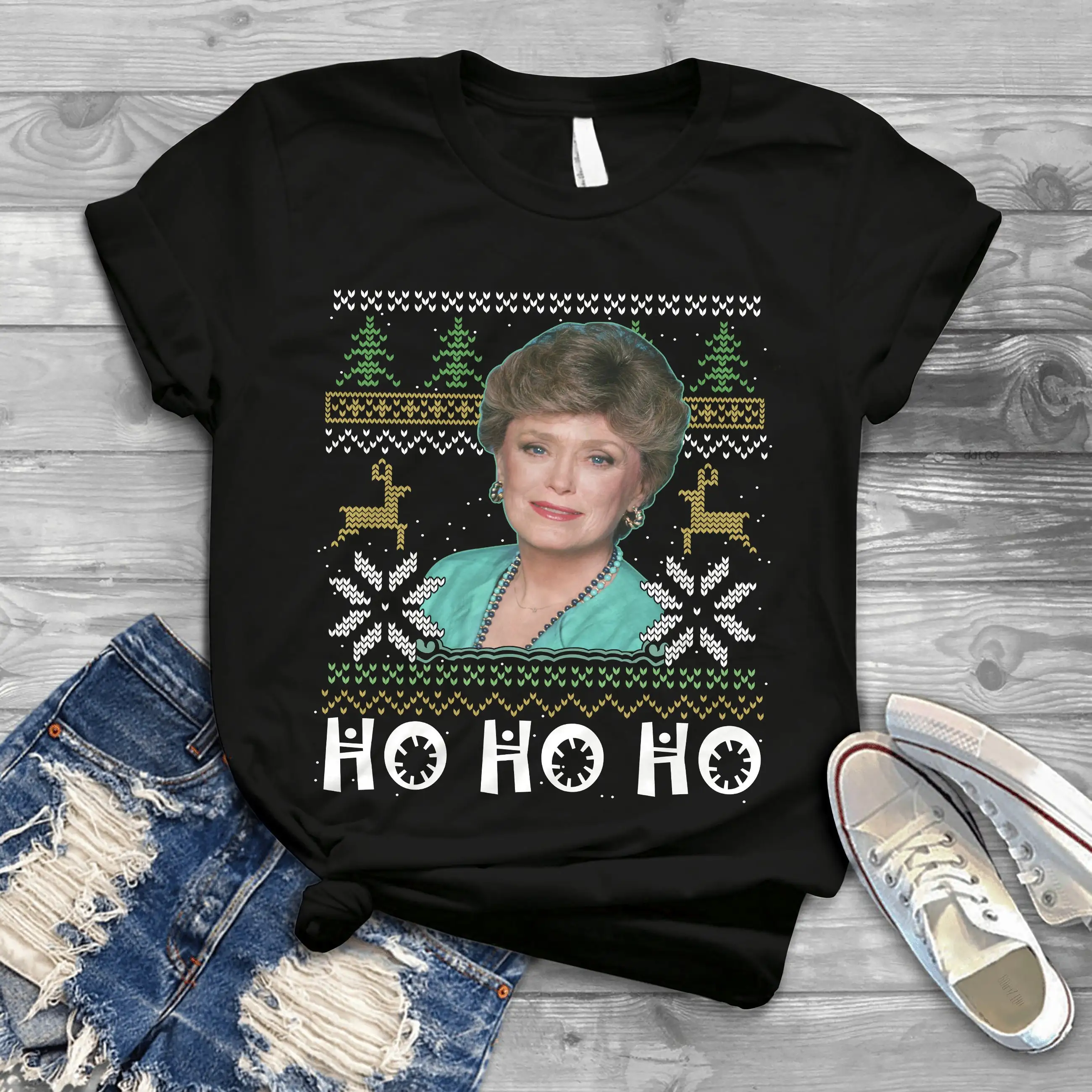 Blanche Ho Ho Ho Christmas Golden Girls T-Shirt, The Golden Girls Shirt, Gift Tee For You And Your Friends