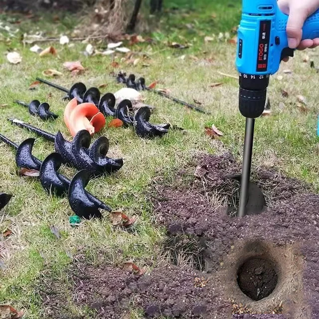 Zestaw wierteł do metalu Stalowe narzędzia ogrodnicze Pręt spiralny Kopanie luźnej gleby Sowing Sadzenie kwiatów i drzew Narzędzie do roślin