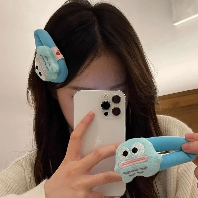 

Cartoon Blue Clown Fish Hairpin Snapping Clip Autumn and Winter Plush Ugly Cute Broken Hair Side Clip Hair Accessories Cute Gift