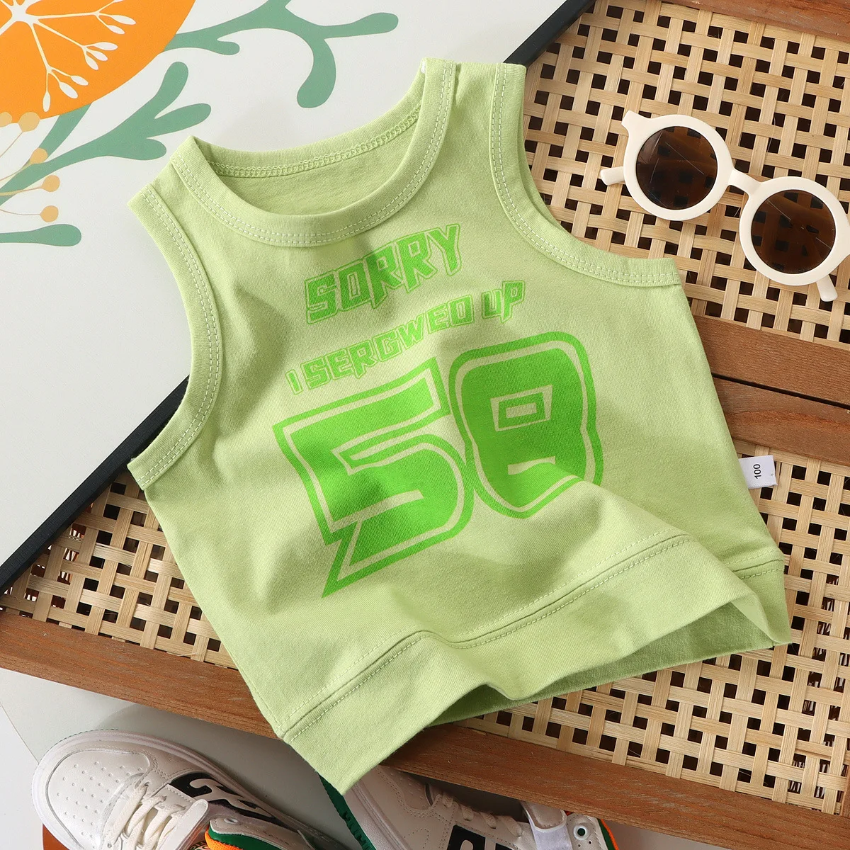 Summer Girls Tank Tops Sleeveless Vest for Kids Children Sports Tops Letter Leisure Teen Underwear Baby Clothing