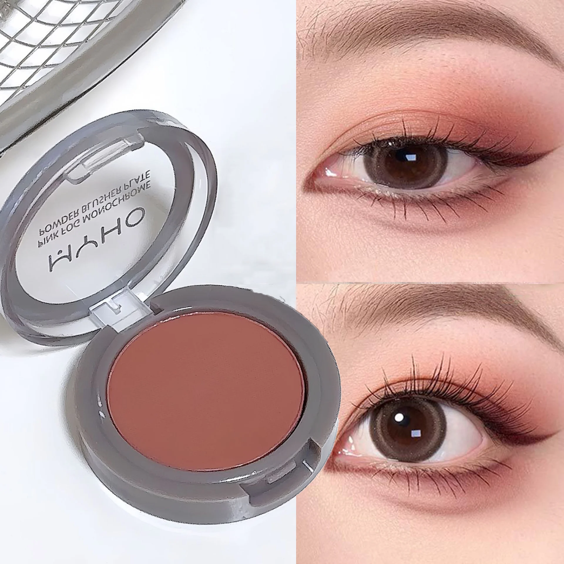 Colorete monocromático marrón rojizo, maquillaje, tinte para mejillas, sombra de ojos Mineral de larga duración, pigmento todo en 1, polvo colorete para mejillas