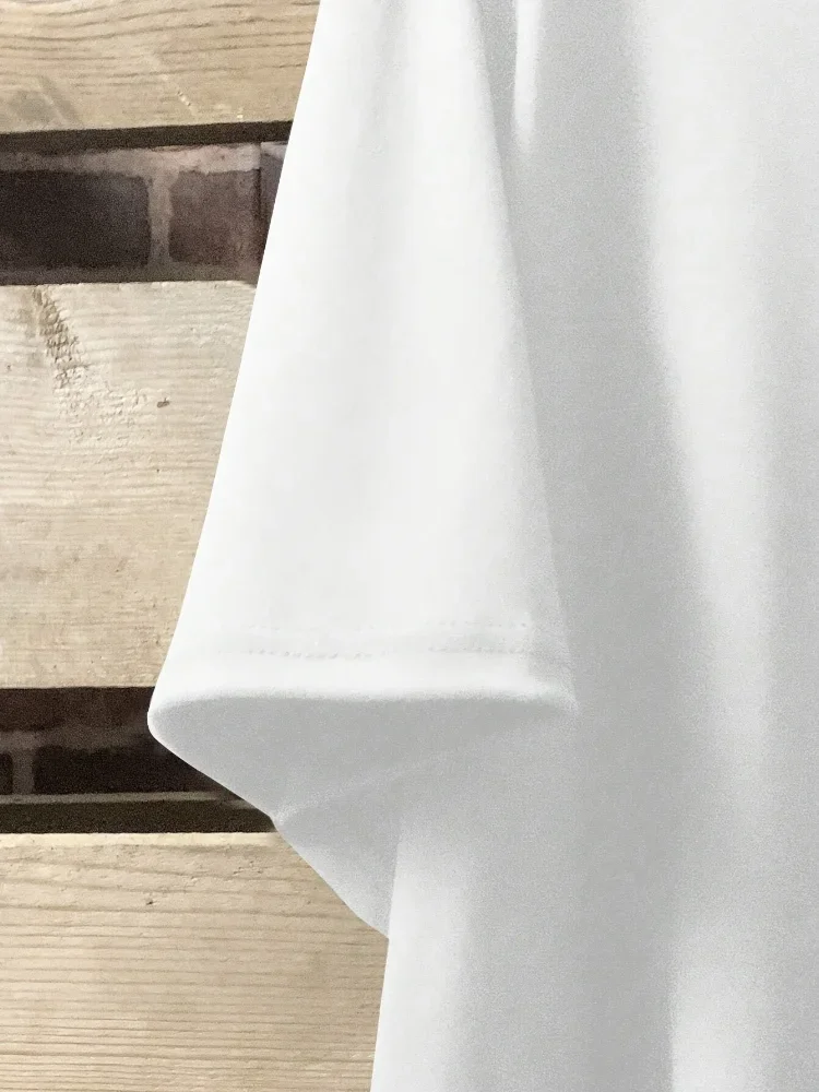 حجم كبير جديد الصيف المرأة بلون الجولة الرقبة القمم زر الديكور الإبداعية غير النظامية هيم الملابس قصيرة الأكمام تي شيرت #4