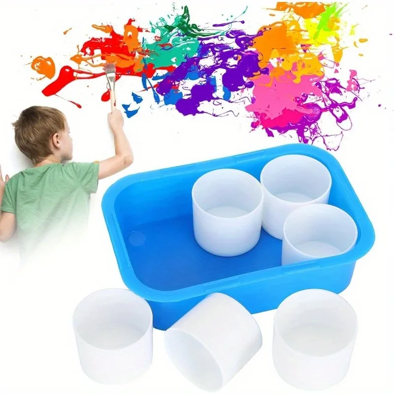 

6 круглых пластиковых стаканчиков для смешивания акварельных пигментов большой емкости, съемные стаканчики для смешивания акварельных акриловых пигментов