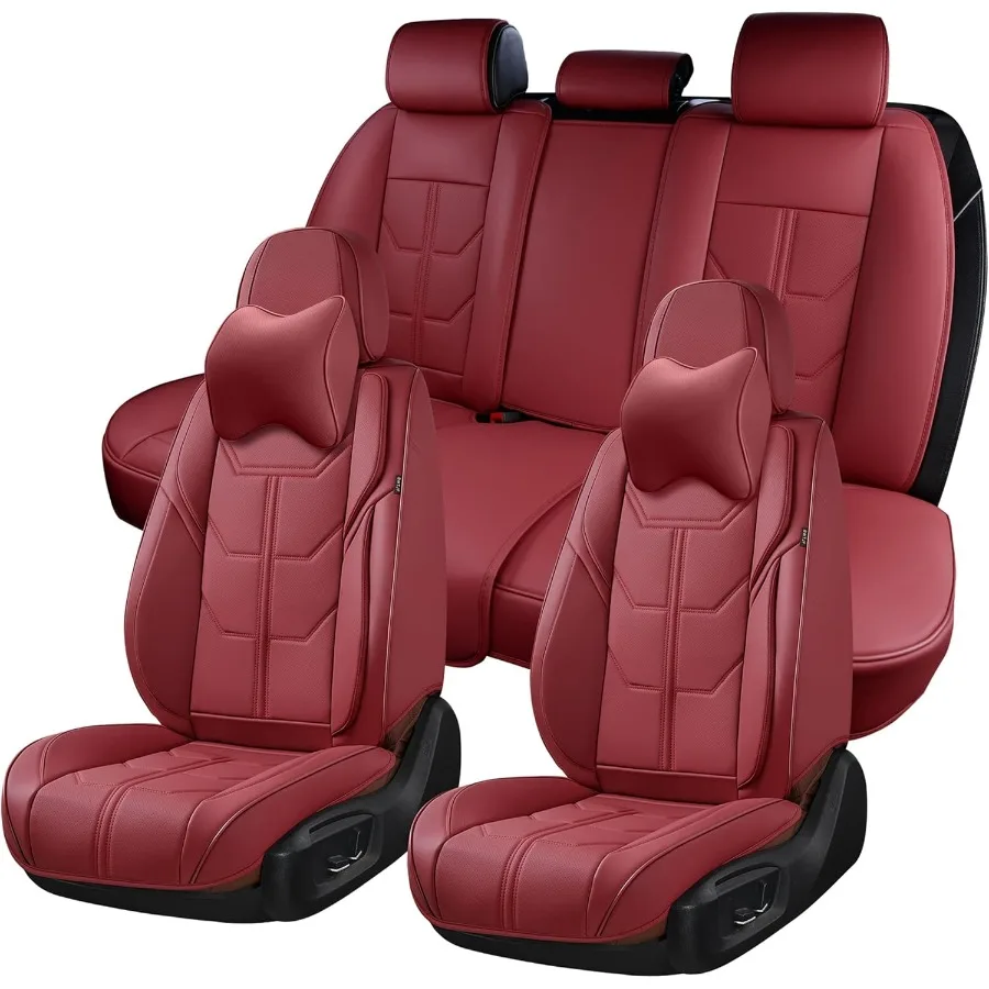 

Car Seat Covers Full Set Front and Rear Seat Covers for Cars Leatherette Auto Seat Protectors with Head Pillow Car Seat Cushion