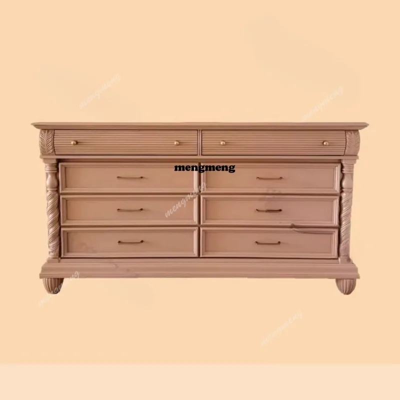 

Solid wood chest, living room, home storage cabinet, French retro foyer, wall storage cabinet