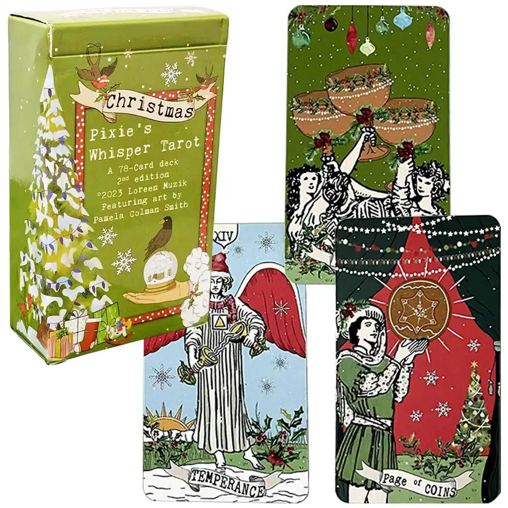 12*7cm Pixie's Whisper Tarot Deck Christmas Edition Limited Release, 78 Tarot Cards with 10+ Different Types of Card Back