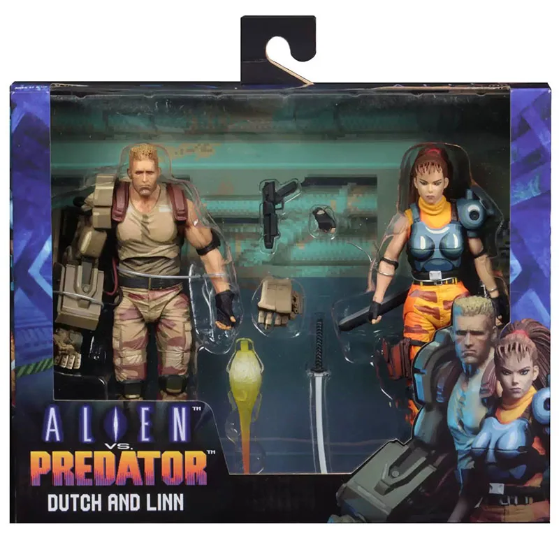 Figurki NECA Alien vs Predator DUTCH i LINN Figurki Akcji Manga Figurki Zabawki 7-calowy Ruchomy Model Lalka Anime Prezent Oryginalny