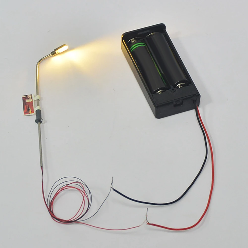 

WOWFU-20 Pieces Mini Model Railway Train Lamppost Street Light Leds Warm White HO Scale Garden Landscape Light