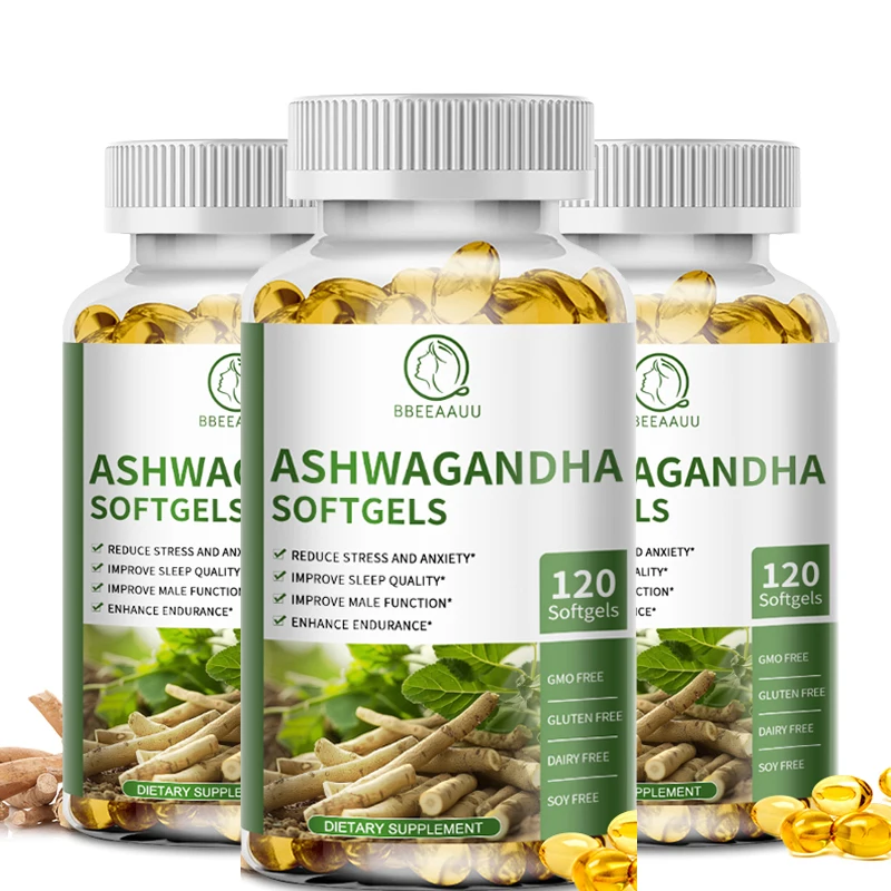 

BBEEAAUU 2100mg Organic Ashwagandha Root Extract Capsule for Stress,Focus,Male Function Health Help Sleep Physical Support