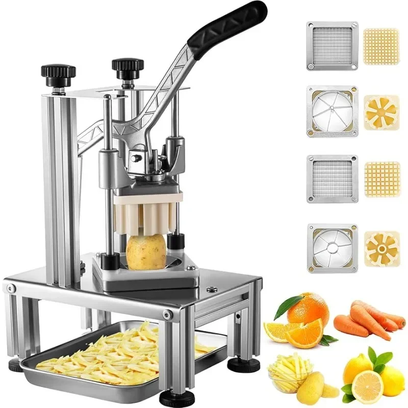 Commercial French Fry Cutter with 4 Replacement Blades, 1/2