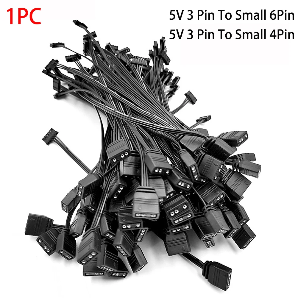 COOLMOON 팬 컨트롤러 어댑터 케이블 5V ARGB 3 핀-소형 4 핀/6 핀 변환기 코드, Coolmoon RGB 냉각 팬 라디에이터 전용