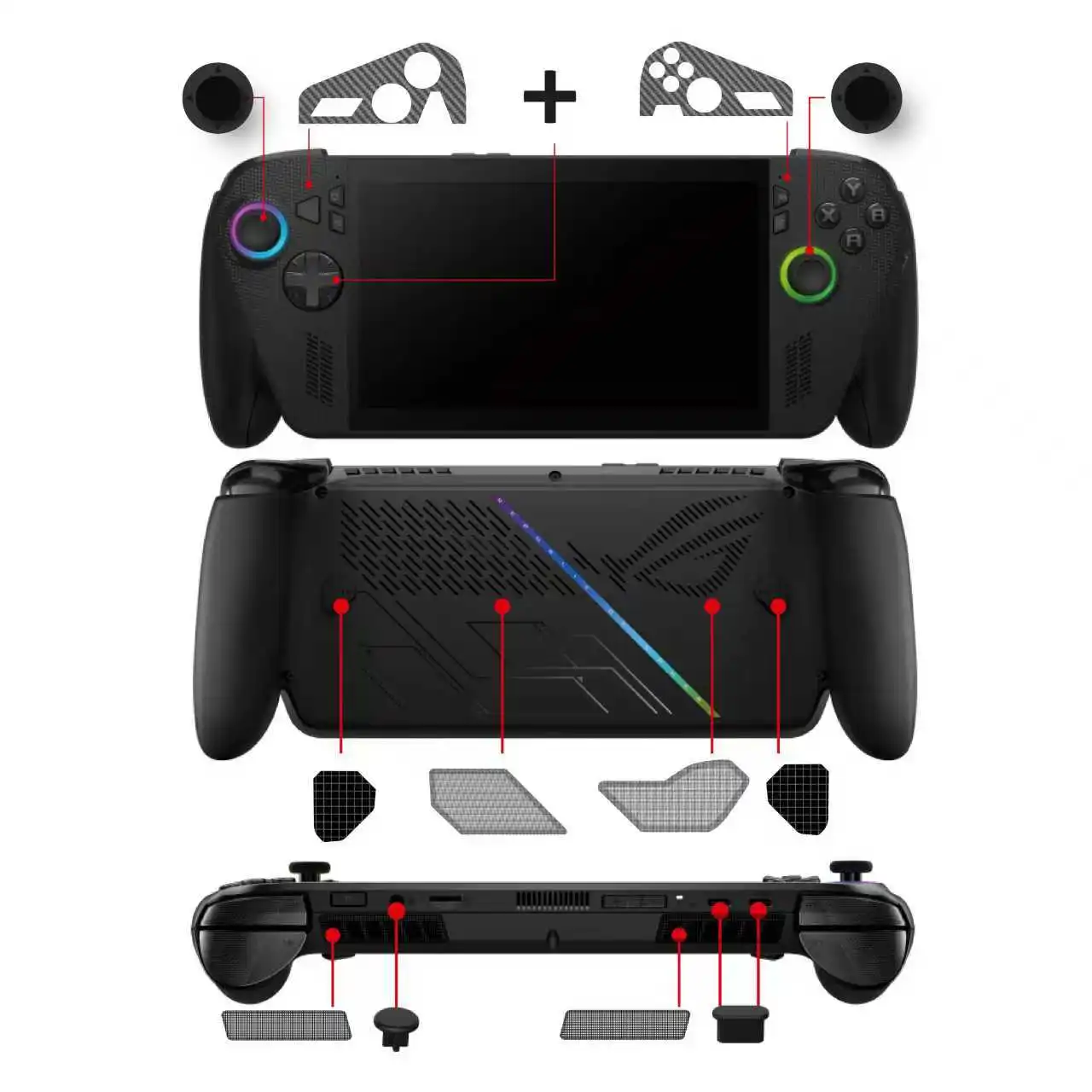 

Silicone Port Plugs Dust Protector Anti-Scratch Dust Cover+Rocker Caps for ROG Xbox Ally/X Game Console Accessories