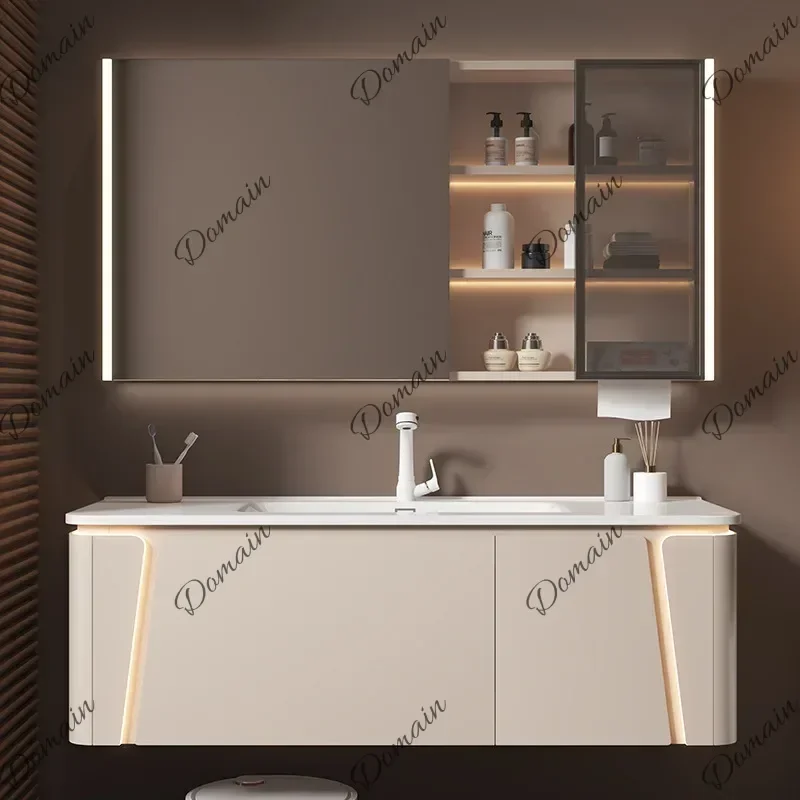 SX Smart Mirror Bathroom Cabinets Arc With Ambient Lighting Washbasin Bathroom Cabinets Modern Storage Furniture Modern