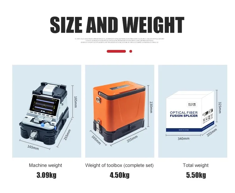 Fusion Splicer Ai-10 AI-9 Smart Multi-language Optical Fiber Ftth Fiber Vfl Optical Power Meter APP using