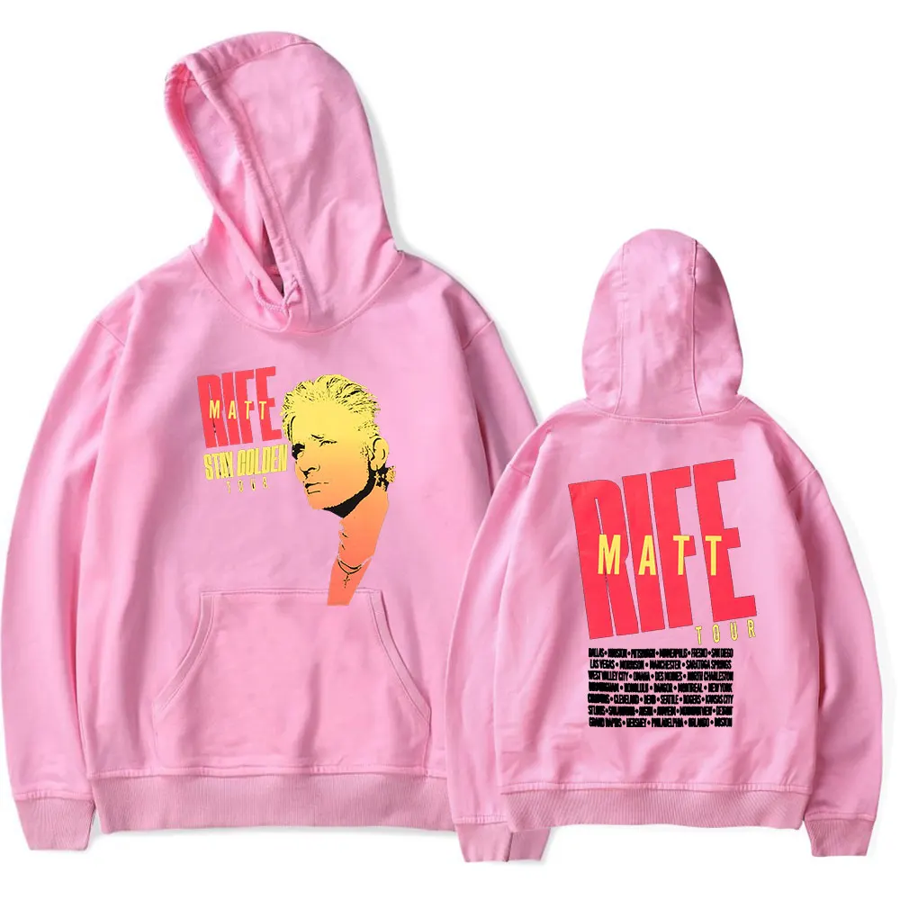 Matt Rife Stay Golden Tour 2025 Bluzy z kapturem Merch Damskie Męskie Długi rękaw Moda Codzienne Bluzy z kapturem